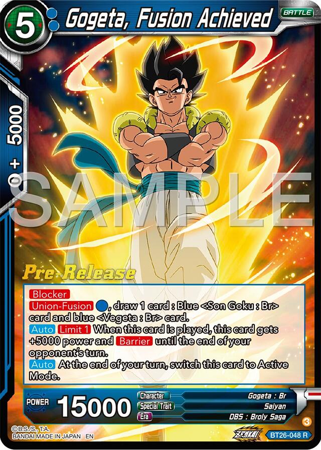 Gogeta, Fusion Achieved (BT26-048) [Ultimate Advent Prerelease Promos]