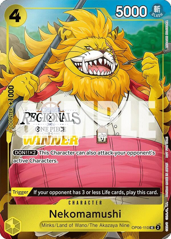 Nekomamushi (Online Regional 2024 Vol. 3) [Winner] (OP06-110) (One Piece Promotion Cards)
