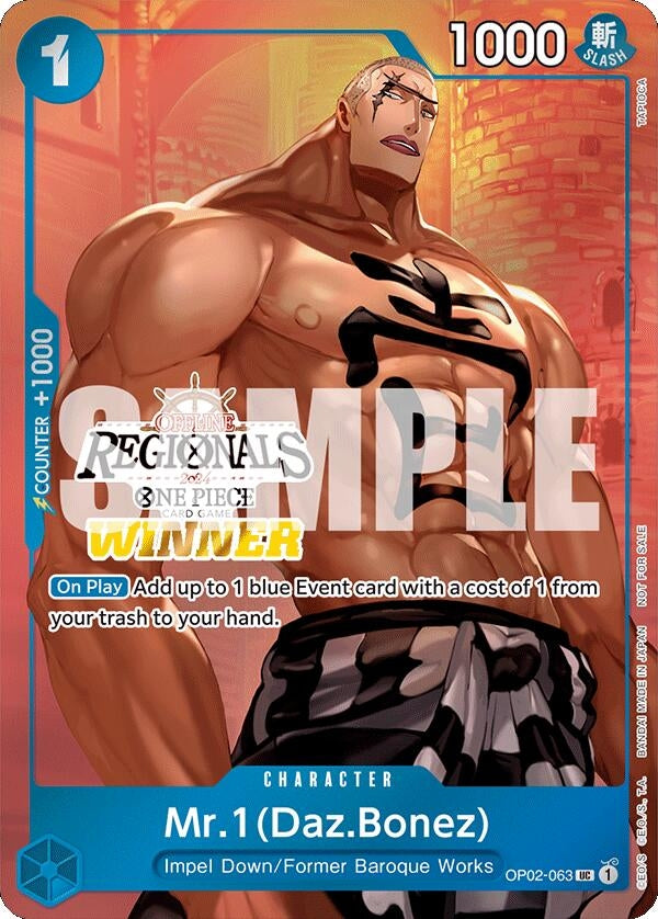 Mr.1 (Daz.Bonez) (Offline Regional 2024 Vol. 3) [Winner] (OP02-063) (One Piece Promotion Cards)