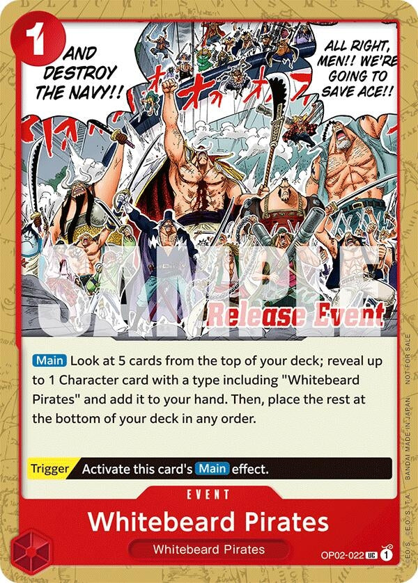 Image for Whitebeard Pirates (ST15 - ST20 Release Event Pack) (OP02-022) - One Piece Card Game