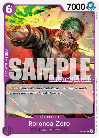 Image for Roronoa Zoro (ST15 - ST20 Release Event Pack) (P-045) (One Piece Promotion Cards) - One Piece Card Game