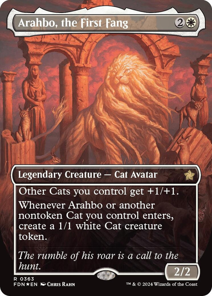 Image for Arahbo, the First Fang (Borderless) (Mana Foil) (363) [Foundations]