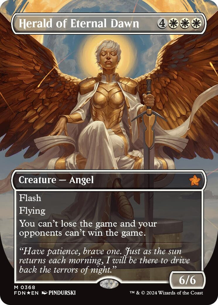 Image for Herald of Eternal Dawn (Borderless) (Mana Foil) (368) [Foundations]