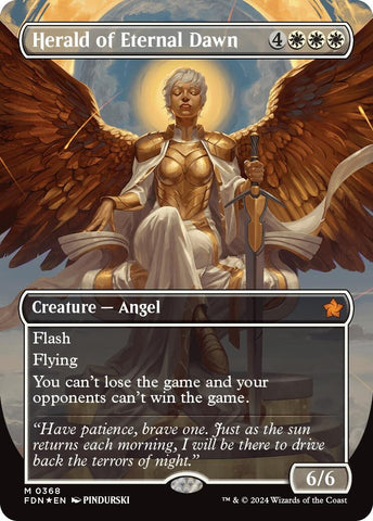 Image for Herald of Eternal Dawn (Borderless) (Mana Foil) (368) [Foundations]