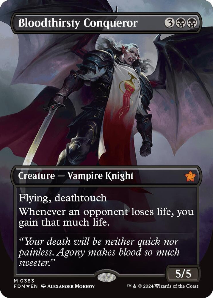 Image for Bloodthirsty Conqueror (Borderless) (Mana Foil) (383) [Foundations]