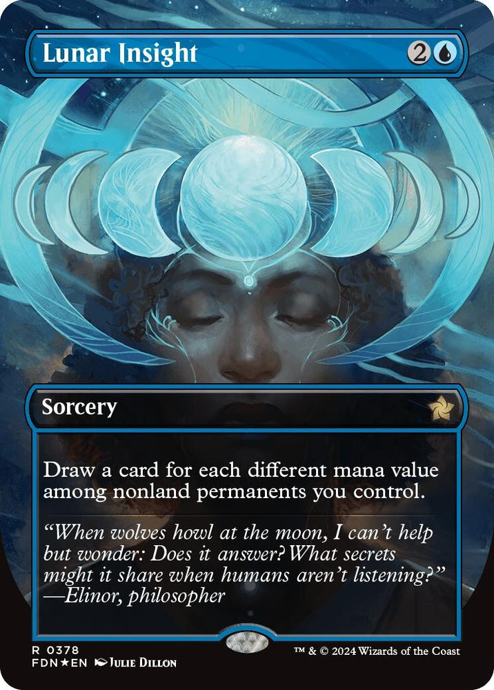 Image for Lunar Insight (Borderless) (Mana Foil) (378) [Foundations]
