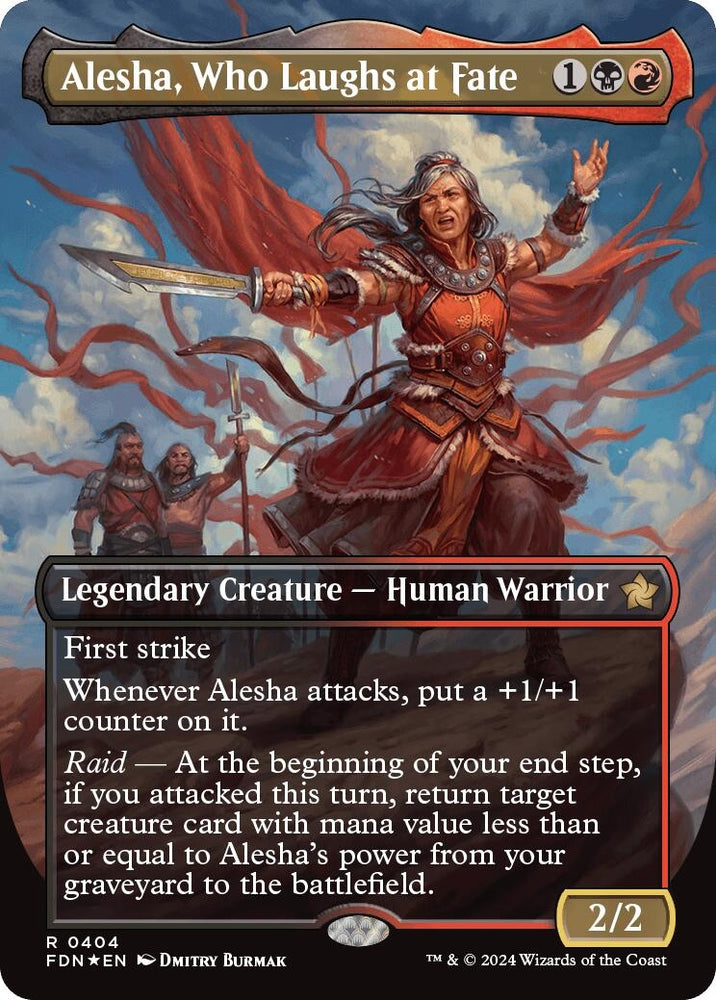 Image for Alesha, Who Laughs at Fate (Borderless) (Mana Foil) (404) [Foundations]