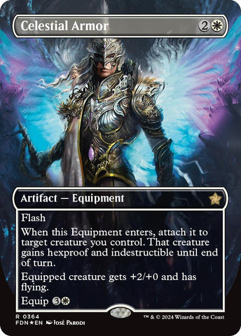 Image for Celestial Armor (Borderless) (Mana Foil) (364) [Foundations]