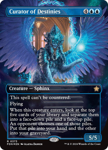 Image for Curator of Destinies (Borderless) (Mana Foil) (373) [Foundations]