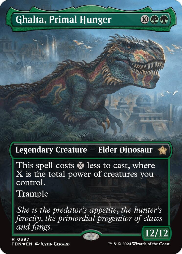 Image for Ghalta, Primal Hunger (Borderless) (Mana Foil) (397) [Foundations]