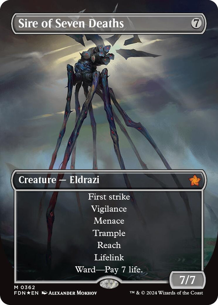 Image for Sire of Seven Deaths (Borderless) (Mana Foil) (362) [Foundations]