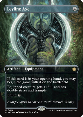 Image for Leyline Axe (Borderless) (Mana Foil) (414) [Foundations]