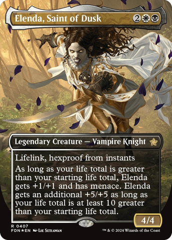 Image for Elenda, Saint of Dusk (Borderless) (Mana Foil) (407) [Foundations]