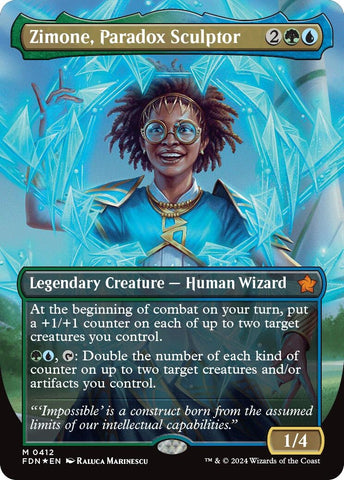 Image for Zimone, Paradox Sculptor (Borderless) (Mana Foil) (412) [Foundations]