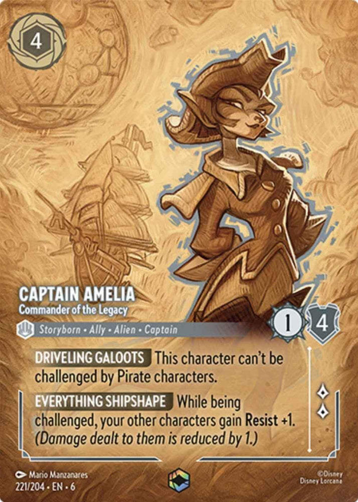 Image for Captain Amelia - Commander of the Legacy (Enchanted) (221/204) [Azurite Sea]