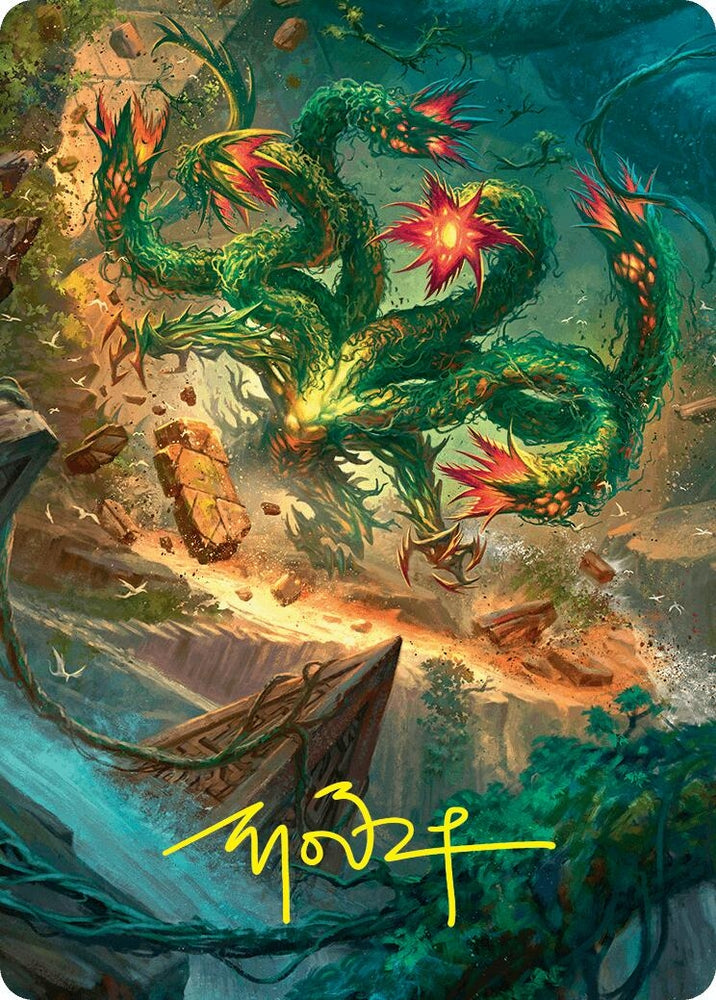 Image for Mossborn Hydra Art Card (42/54) (Gold-Stamped Signature) (42) [Art Series: Foundations]