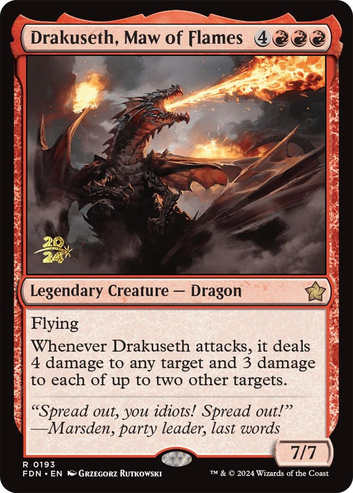Image for Drakuseth, Maw of Flames (FDN) (193) [Prerelease Cards]