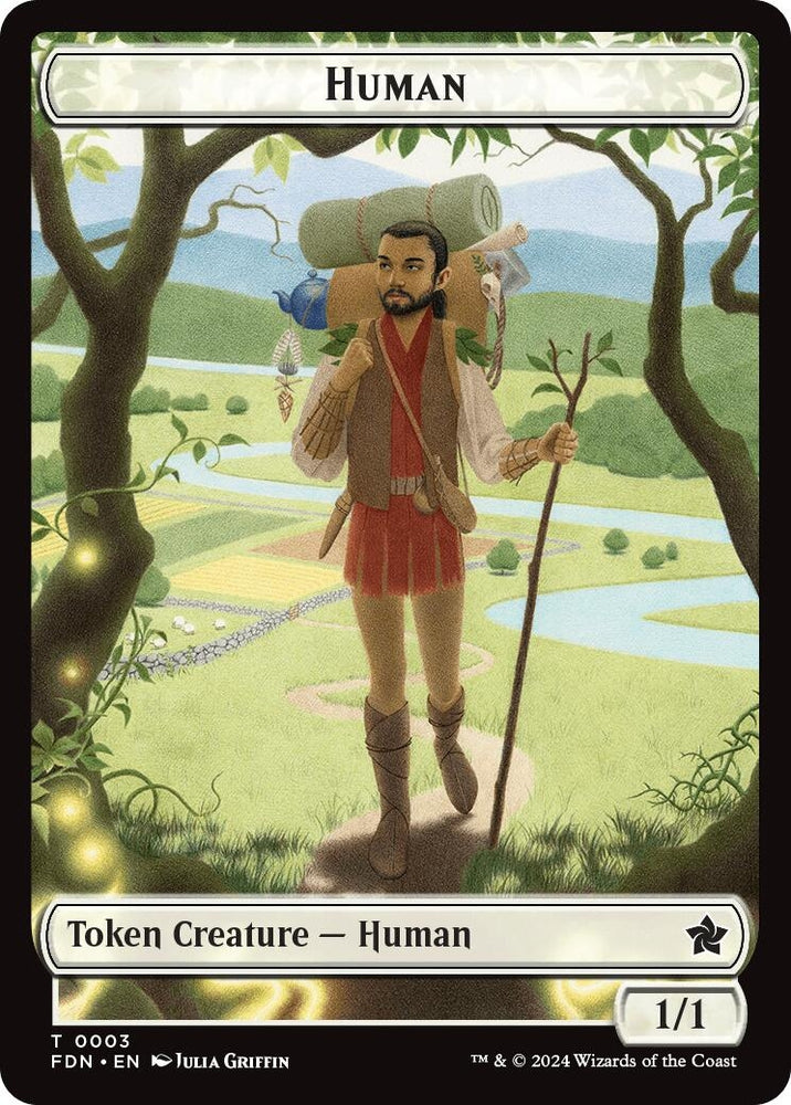Image for Human // Knight Double-Sided Token (3 // 4) [Foundations]