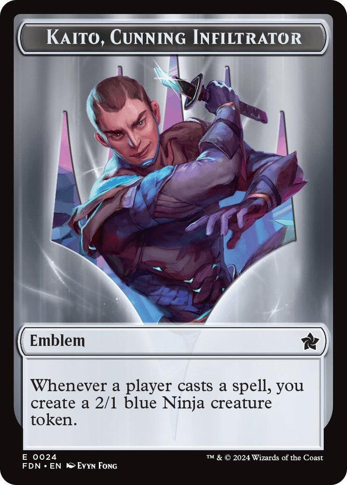 Image for Emblem - Kaito, Cunning Infiltrator // Ninja Doubled-Sided Token (24 // 12) [Foundations]