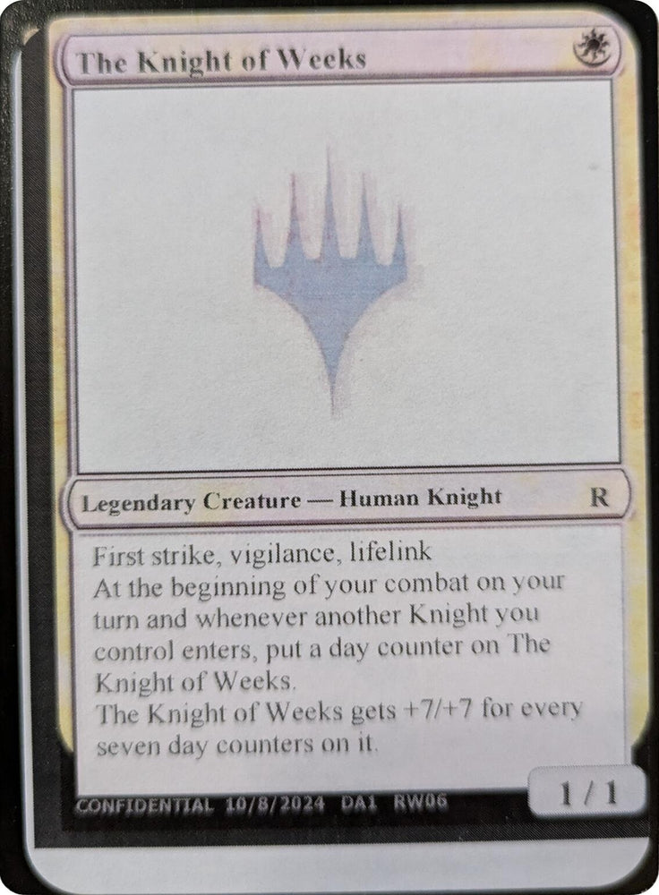 Image for The Knight of Weeks [Un-Known Event Playtest Cards]