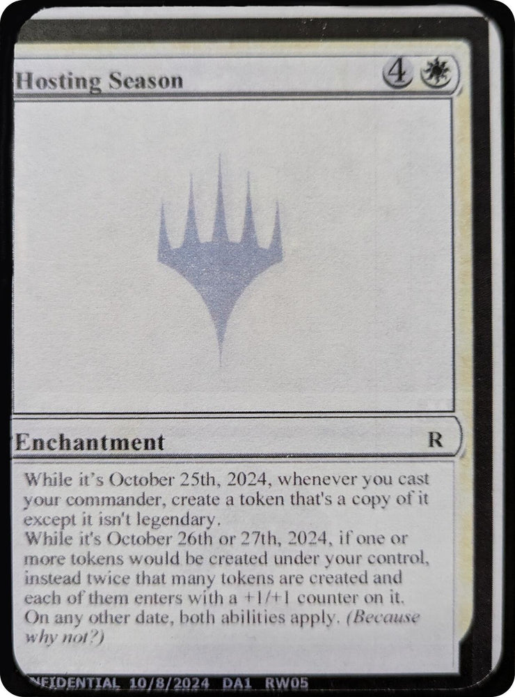 Image for Hosting Season [Un-Known Event Playtest Cards]