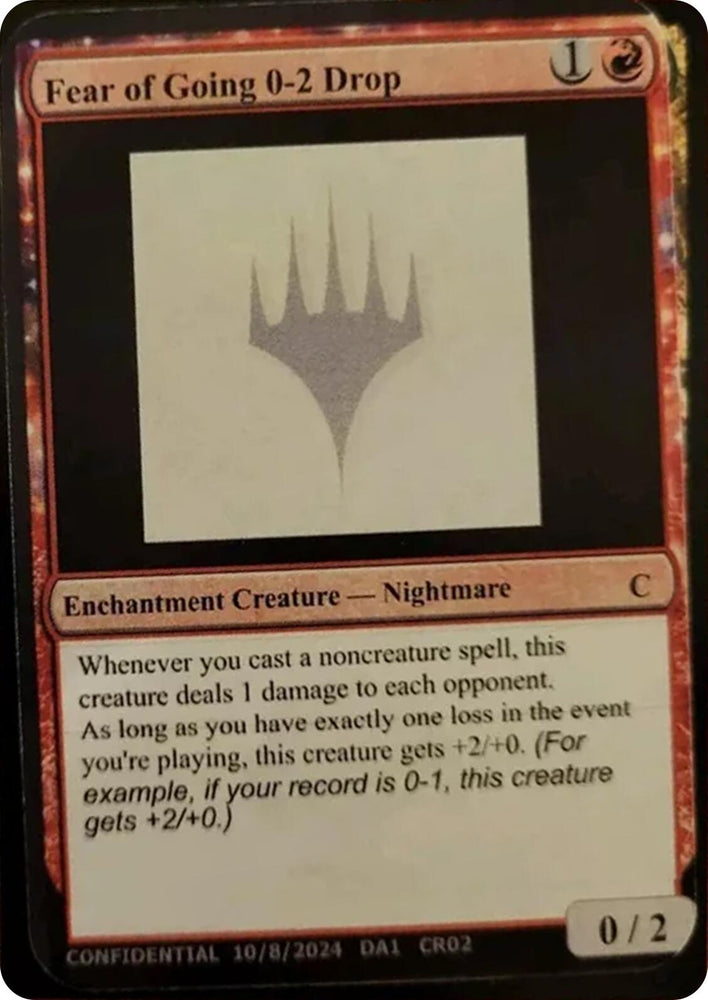 Image for Fear of Going 0-2 Drop [Un-Known Event Playtest Cards]