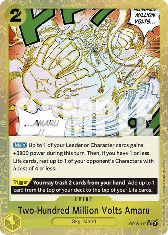 Image for Two-Hundred Million Volts Amaru (Textured Foil) (OP05-115) (PRB-01) - One Piece Card Game