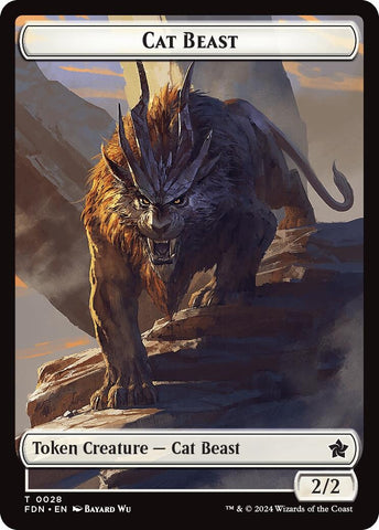 Image for Cat Beast // Dragon (0017) Double-Sided Token (28 // 17) [Foundations]