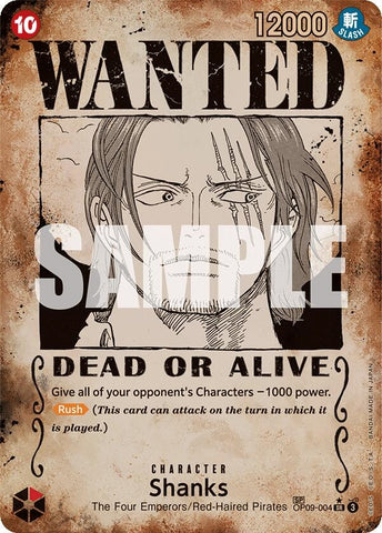 Image for Shanks (004) (Wanted Poster) (OP09-004) (OP09) - One Piece Card Game
