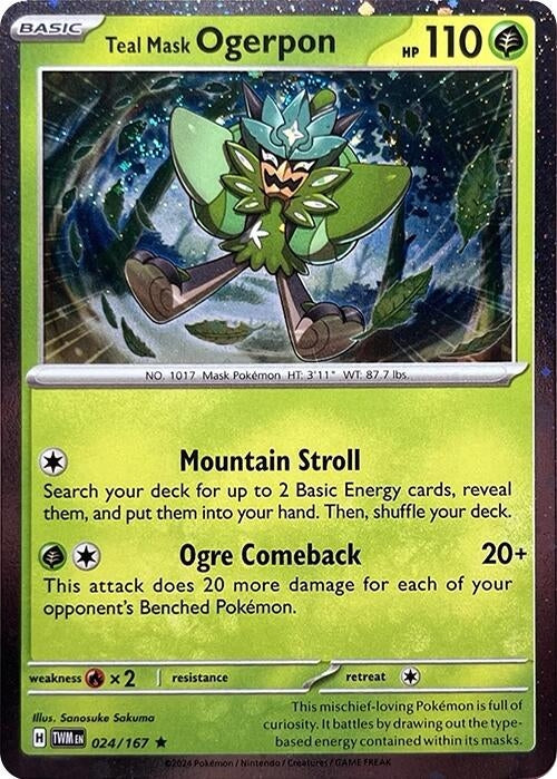 Image for Teal Mask Ogerpon (Cosmos Holo) (024/167) - Pokemon