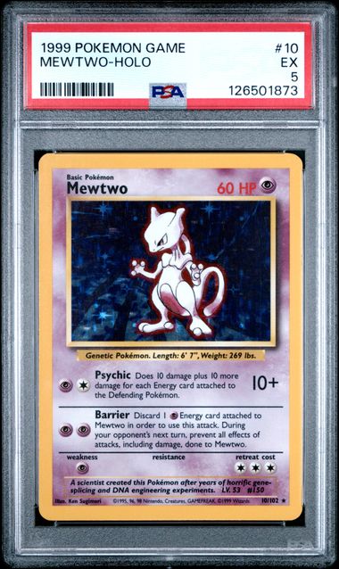 1999 POKEMON GAME #10 MEWTWO-HOLO PSA 5