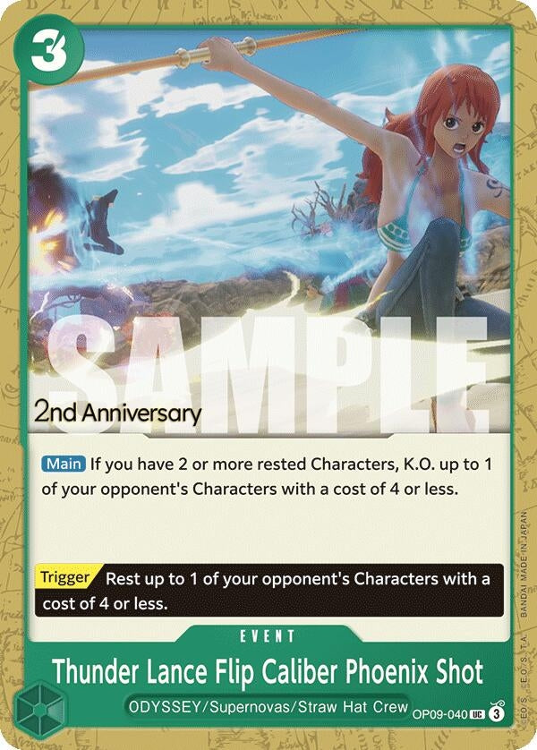 Image for Thunder Lance Flip Caliber Phoenix Shot (OP09-040) - One Piece Card Game