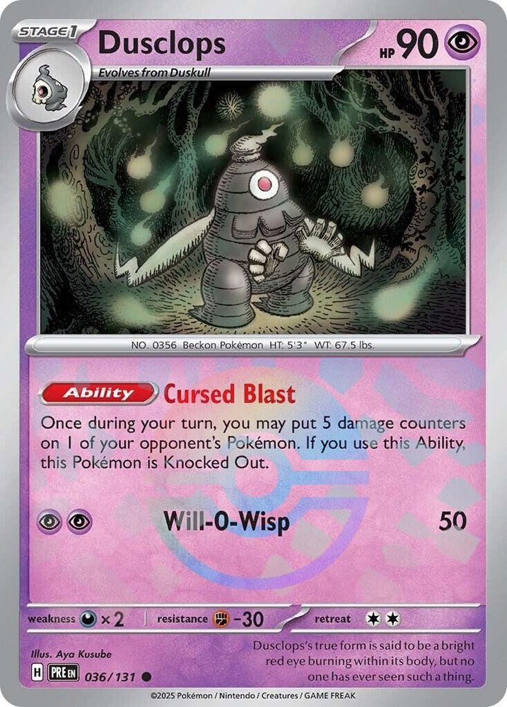 Image for Dusclops (Poke Ball Pattern) (036/131) [SV: Prismatic Evolutions]