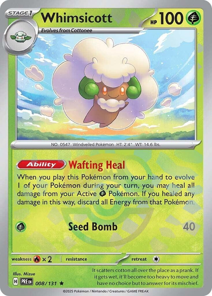Image for Whimsicott (Master Ball Pattern) (008/131) [SV: Prismatic Evolutions]