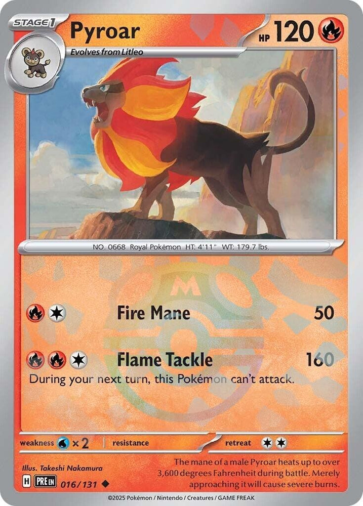 Image for Pyroar (Master Ball Pattern) (016/131) [SV: Prismatic Evolutions]