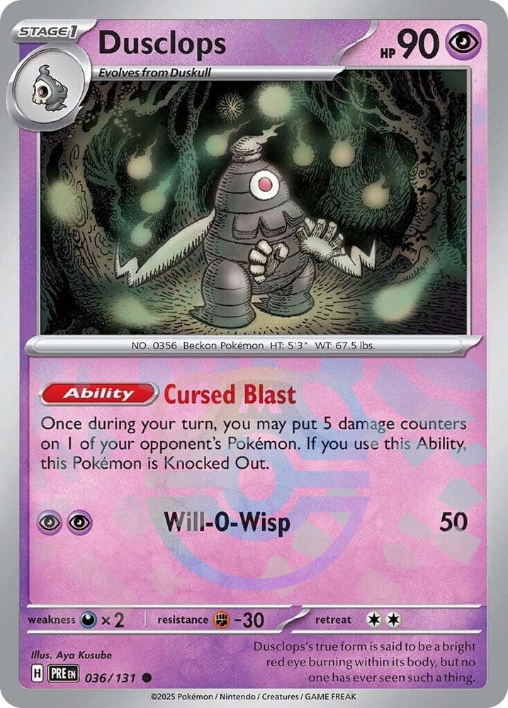 Image for Dusclops (Master Ball Pattern) (036/131) [SV: Prismatic Evolutions]