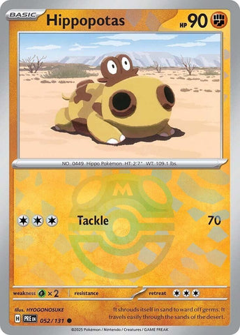 Image for Hippopotas (Master Ball Pattern) (052/131) [SV: Prismatic Evolutions]