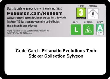 Image for Code Card - Prismatic Evolutions Tech Sticker Collection [Sylveon] - Pokemon