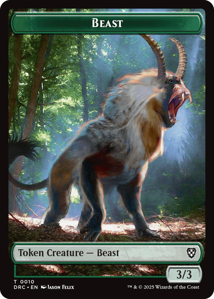 Image for Beast (0010) // Beast (0011) Double-Sided Token (10 // 11) [Commander: Aetherdrift]