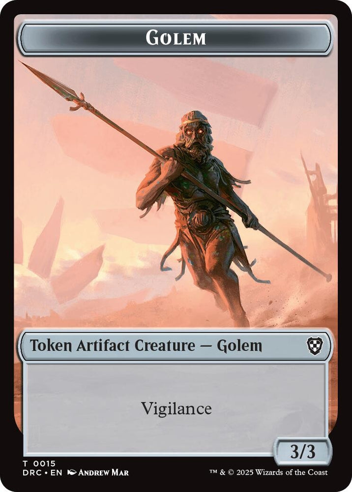Image for Golem (0015) // Thopter (0009) Double-Sided Token (15 // 9) [Commander: Aetherdrift]