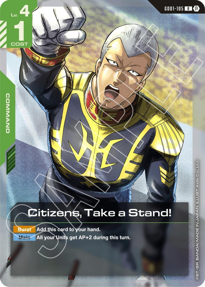 Image for Citizens, Take a Stand! (GD01-105) (Edition Beta) - Gundam Card Game