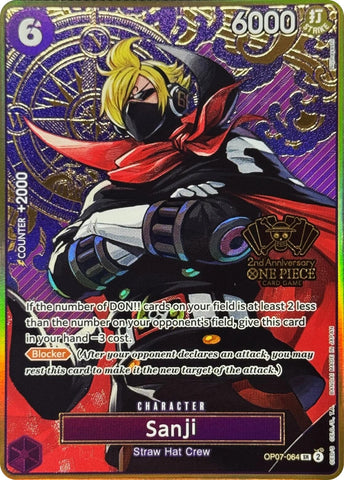 Image for Sanji (One Piece Japanese Version 2nd Anniversary Set) (OP07-064) - One Piece Card Game