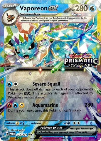Image for Vaporeon ex - 023/131 (Prismatic Evolutions Stamp) (023/131) - Pokemon