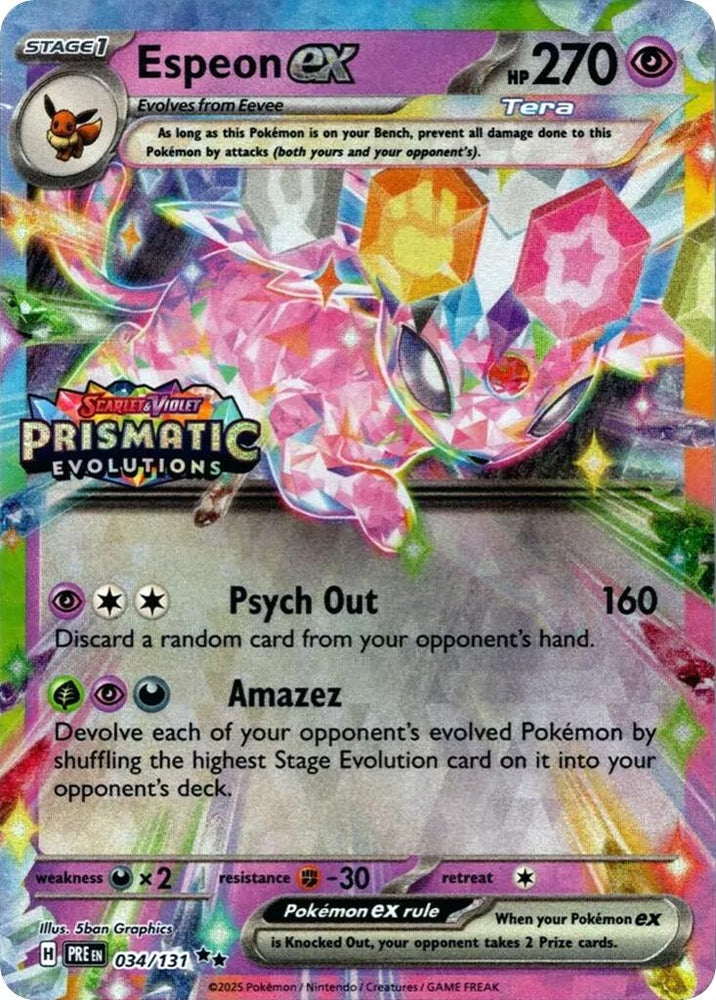 Espeon ex - 034/131 (Prismatic Evolutions Stamp) (034/131) (Miscellaneous Cards & Products)