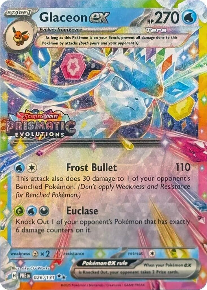Glaceon ex - 026/131 (Prismatic Evolutions Stamp) (026/131) (Miscellaneous Cards & Products)