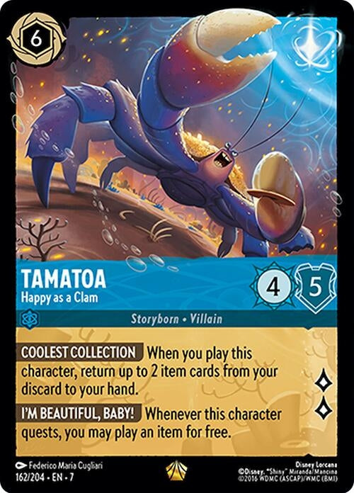 Image for Tamatoa - Happy as a Clam (162/204) - Disney Lorcana