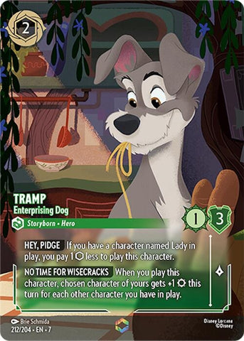 Image for Tramp - Enterprising Dog (Enchanted) (212/204) - Disney Lorcana