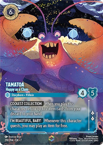 Image for Tamatoa - Happy as a Clam (Enchanted) (219/204) - Disney Lorcana
