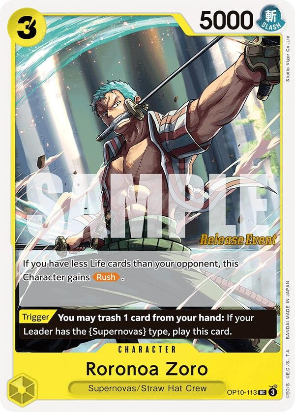 Image for Roronoa Zoro (113) (OP10-113) - One Piece Card Game