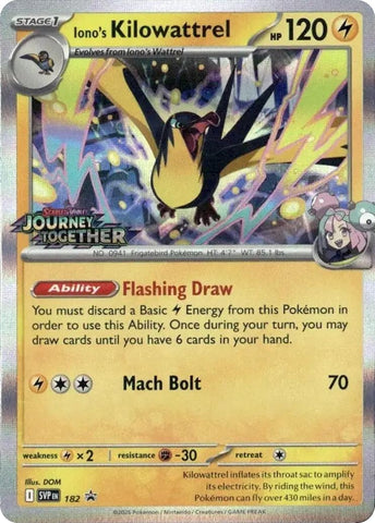 Image for Iono's Kilowattrel - 182 (Prerelease) (182) (SV: Scarlet & Violet Promo Cards) - Pokemon